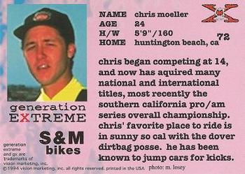 1994 Vision Generation Extreme #72 Chris Moeller Back